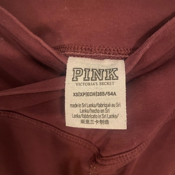 PINK Victoria's Secret Maroon Leggings - Picture 3 of 5